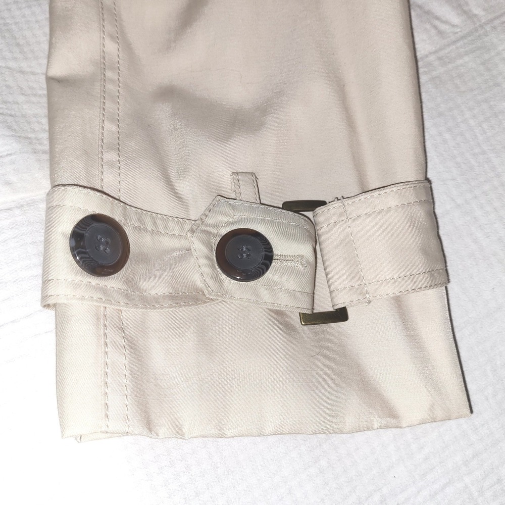 Marvin Richards New York Cream Ivory Long Double Breasted Tie Trench Coat XL - Picture 4 of 9